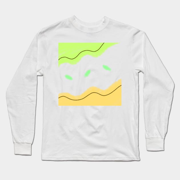 Green yellow watercolor art design Long Sleeve T-Shirt by Simplecooldesignss